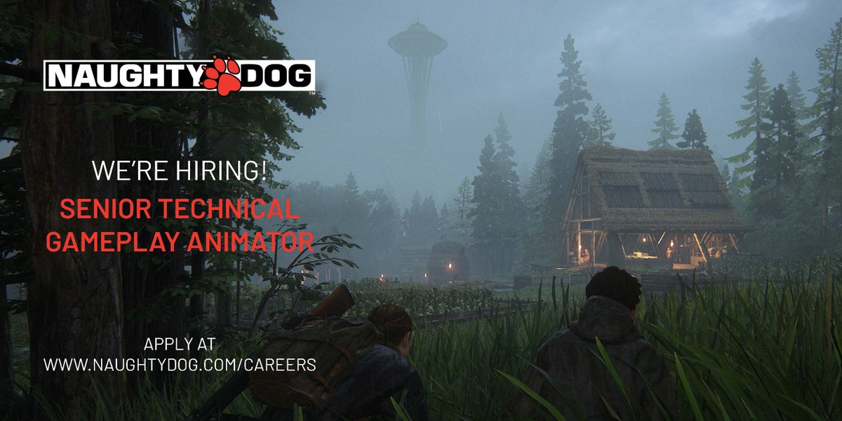 NaughtyDogJobs's tweet photo. 🔥Hot Job Alert 🔥
Naughty Dog  is hiring a Senior Technical Gameplay Animator! If you're passionate about building complex in-game animation systems, creating tools, &amp; shaping how games are built and animated, we want you on our team!  #gamedevjobs #Animation #naughtydogcareers https://t.co/ytfZgmHiae