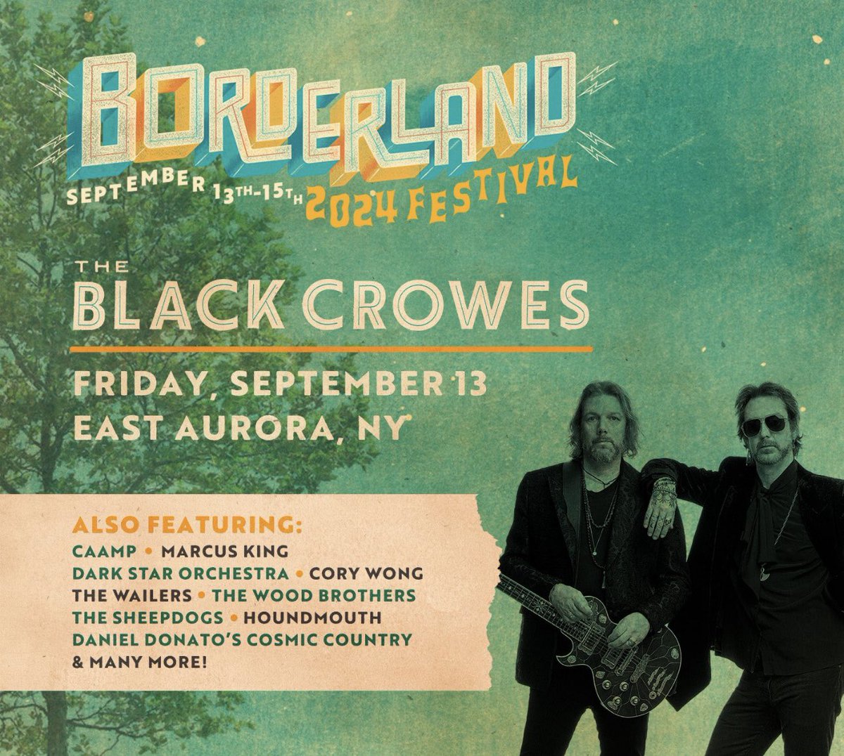 Been a few years since I’ve seen <a href="/theblackcrowes/">The Black Crowes</a> heading to <a href="/borderlandfest/">Borderland Festival</a> tonight for the show, can’t wait…. !