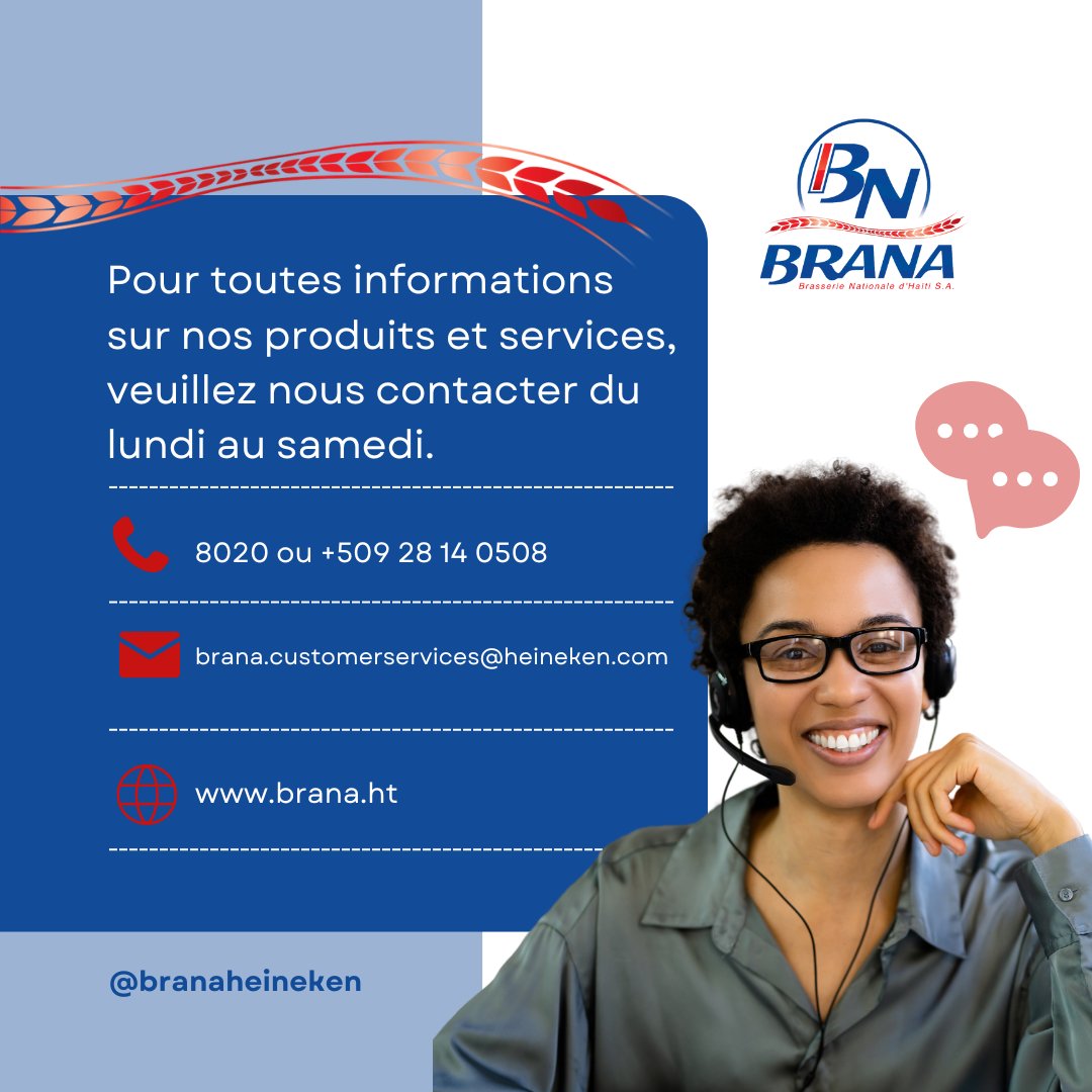 Vous voulez de plus amples informations sur nos produits et services? Restez connectés avec BRANA en nous contactant par les moyens suivants !

#BRANA 
#RestezConnectés 
#SuivezNous 
#ActualitésBRANA 
#CommunautéBRANA 
#Engagement 
#CommunicationDigitale 
#LeadershipIndustriel