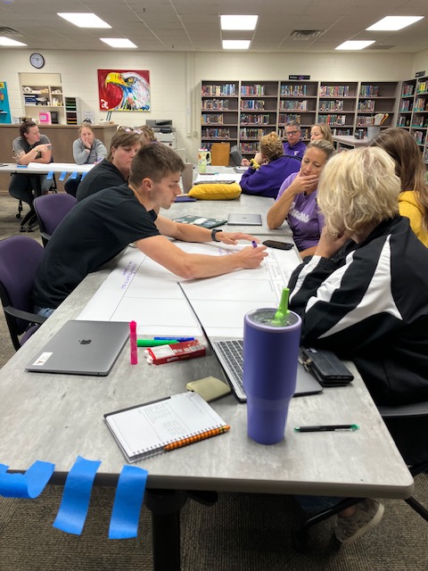 esu11kate's tweet image. The Continuous Improvement Steering Committee @HoldregeDusters worked this afternoon to identify core values and beliefs, which will help shape the district&apos;s vision and mission statement. #TurnItUpToESU11