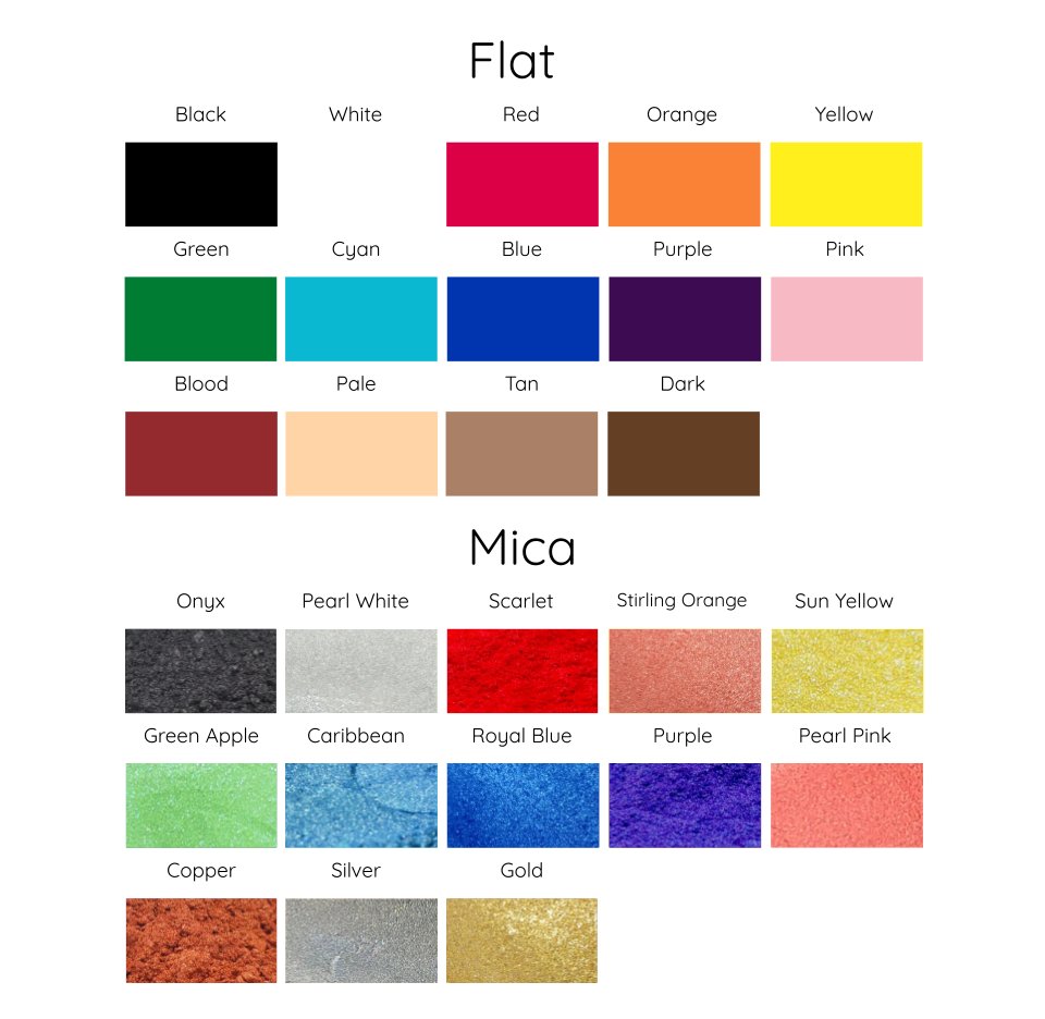 We've upgraded our color options! Any single flat or mica color comes at no extra cost! Check out the selection at siliwilis.com/pages/colors