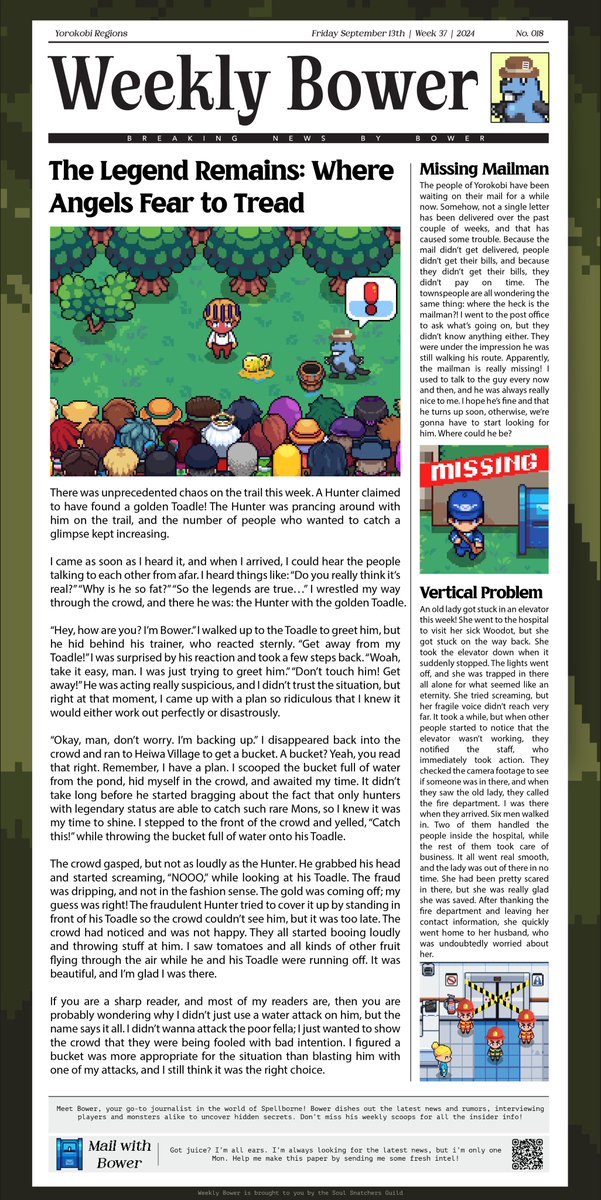 🎉 The 18th #WeeklyBower is Here! 🎉
Bower returns with the latest buzz from the Yorokobi Regions! 🗞️ Big thanks to all our loyal readers for keeping the adventure alive! 💥 #Spellborne