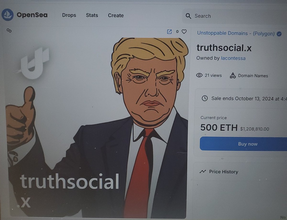 crypto_contessa's tweet photo. TruthSocial.X 
FOR SALE...wish I had the money... https://t.co/ayAzDzpXYN