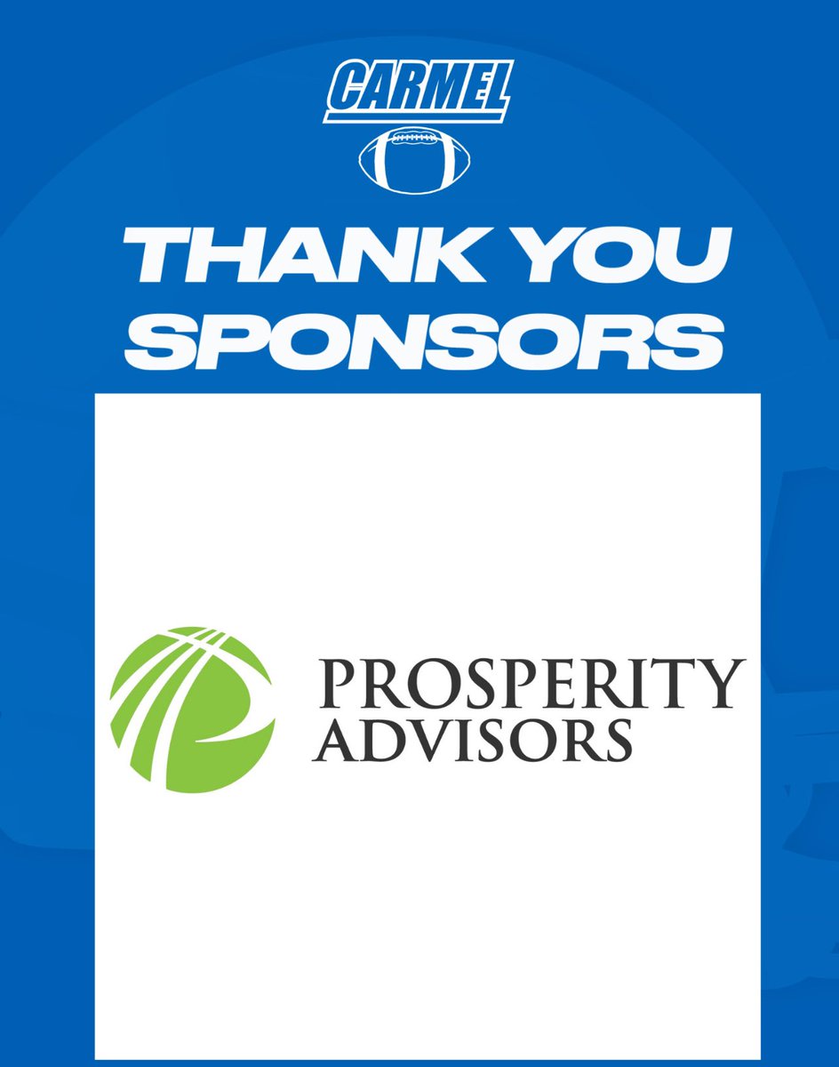 💼 A heartfelt thank you to Prosperity Advisors for your bronze sponsorship of Carmel High School Football! 🏈 Your support helps our team reach new heights of success both on and off the field. We're proud to have you as part of our football family! 💙💛#ProsperityAdvisors