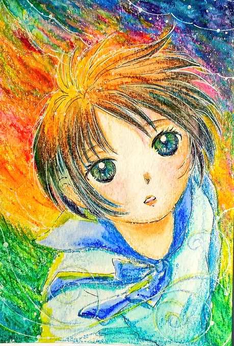 …      空と私と未来#イラスト     おはようございます     今日も良き日に 