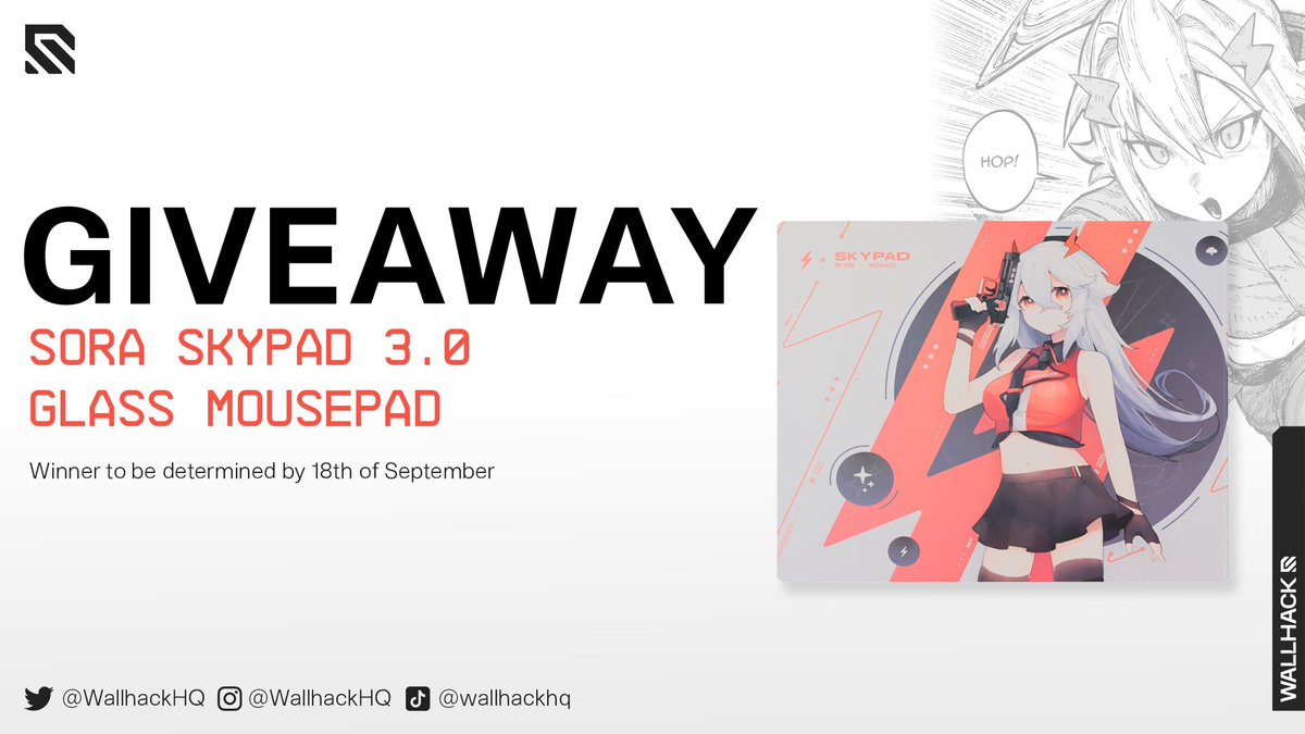 MangaAlerts's tweet image. 🎉 Follower Friday Giveaway🎉 

For this week, Wallhack &amp;amp; I teamed up again to giveaway a Sora Skypad 3.0 Glass Mousepad🥳

Steps to enter:
♦️ Follow @WallhackHQ + @MangaAlerts
♦️ Like and RT the post 
♦️ Tag one friend 

🌎Global Giveaway
🗓️Ends September 18th, 2024