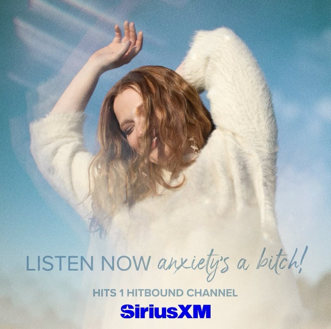 losing my mind over the fact that “anxiety’s a bitch!” Is on @siriusxmhits1 Hitbound !!! seriously so thankful to be included in this lineup with some of my absolute faves, you can listen by searching “HITS1” on the HITBOUND Channel on the SiriusXM App 🩵🥳✨