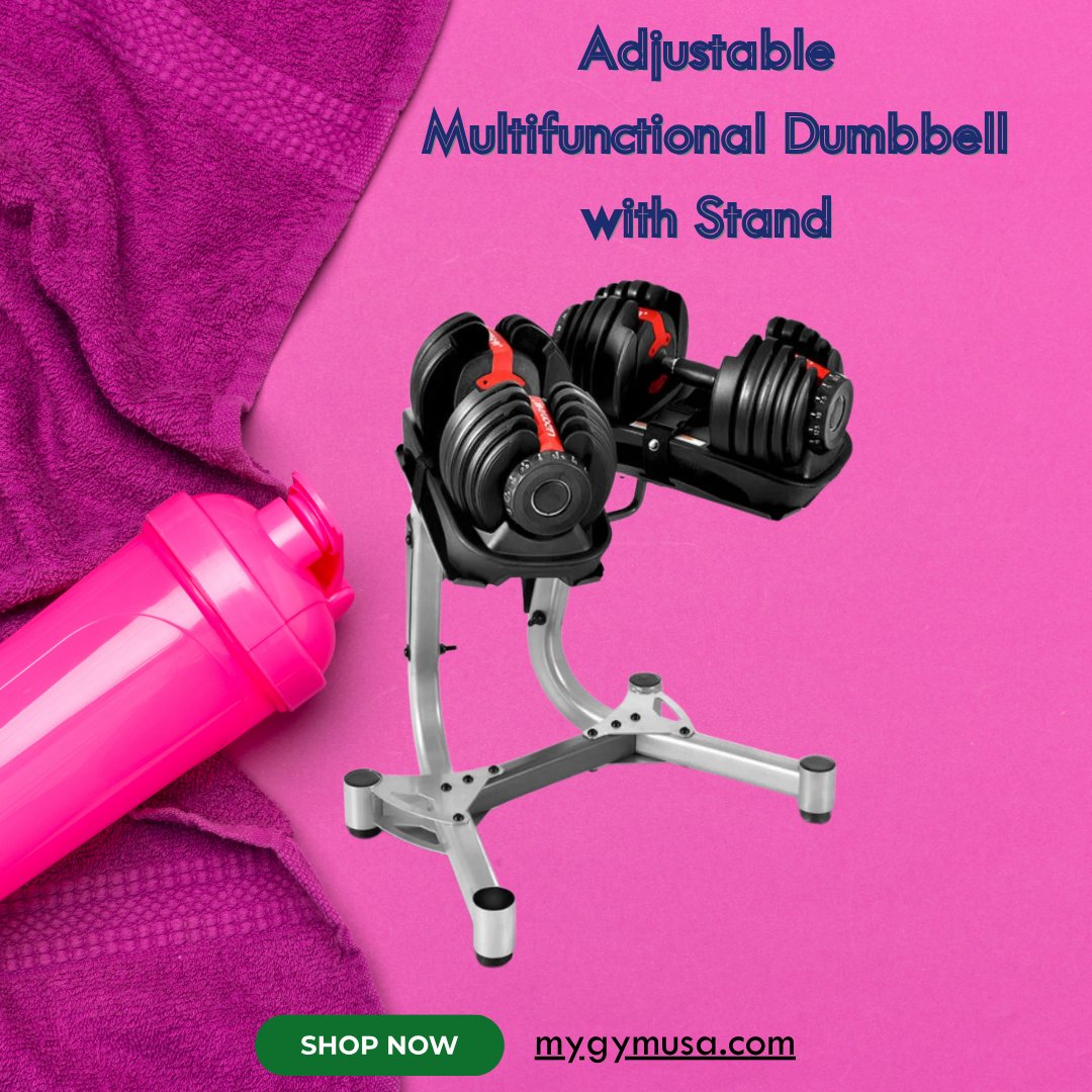 MyGymUsa's tweet photo. Upgrade your home workouts with our Adjustable Multifunctional Dumbbell with Stand! 💪🏋️‍♂️ Featuring a sleek design and adjustable weights, this dumbbell set is perfect for targeting multiple muscle groups, from beginners to fitness pros. 
Shop Now: https://t.co/X7nRG37jEM https://t.co/izRiaOWtw4