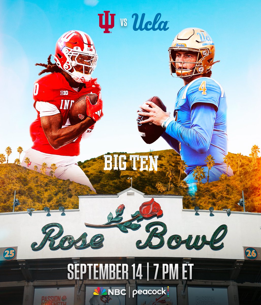 NBCSports's tweet image. These two football programs meet for the first time EVER at a historic venue. 🌹

Watch it all unfold on NBC and Peacock.
