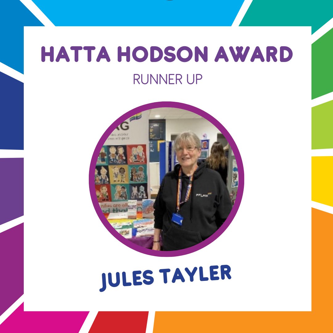 OfficialFFLAG's tweet photo. We're delighted to have launched our Hatta Hodson award, to honour Hatta’s legacy. This annual award will be open to volunteers, parent supporters or Ambassadors.

Our first runner up for 2024 is… Jules Tayler
#FFLAG #LGBTQIA https://t.co/PpQAC23J1G