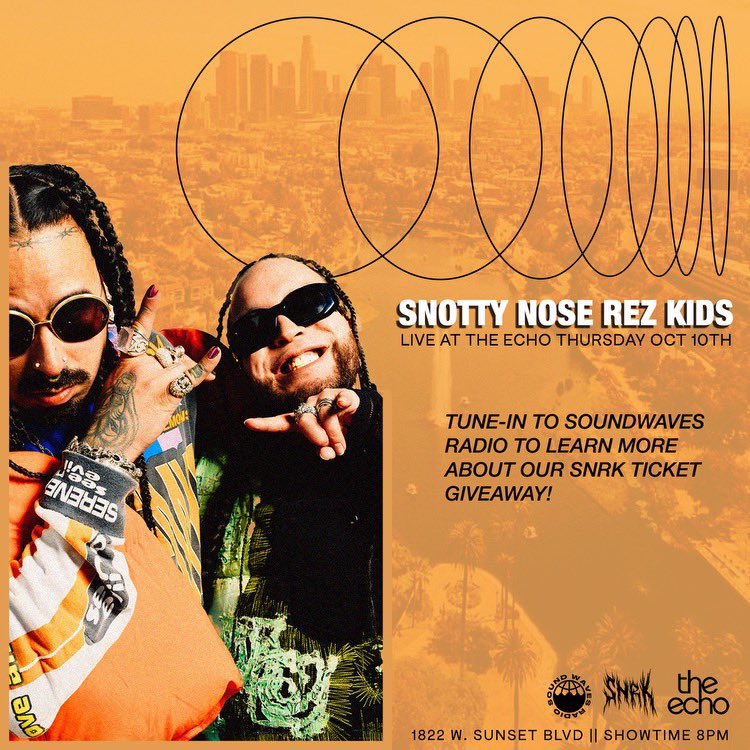 Soundwaves Radio (@soundwaveskpfk) on Twitter photo Make sure you tune in during the 9pm hour to learn about our <a href="/TheRezKids/">Snotty Nose Rez Kids</a> #RedFuture ticket giveaway! Make sure you tune in during the 9pm hour to learn about our <a href="/TheRezKids/">Snotty Nose Rez Kids</a> #RedFuture ticket giveaway!