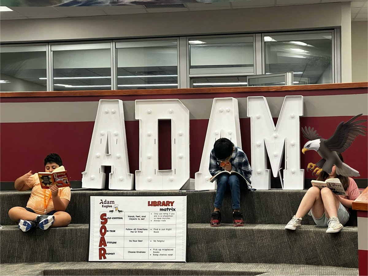 Agnes Gonzalez M.Ed. (@cfisdagonzalez) on Twitter photo Just some Adam Eagles with a good book caught SOARing in the library! It’s always a great day to be an Adam Eagle!🦅❤️ <a href="/AdamElementary/">Adam Elementary</a> Just some Adam Eagles with a good book caught SOARing in the library! It’s always a great day to be an Adam Eagle!🦅❤️ <a href="/AdamElementary/">Adam Elementary</a>