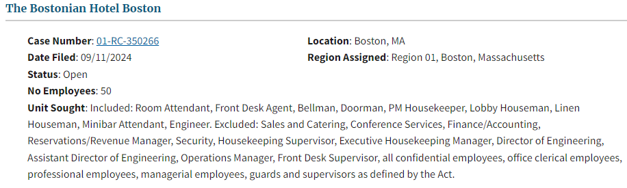 BREAKING: 50 hotel workers in Boston are unionizing with <a href="/unitehere/">UNITE HERE</a>.