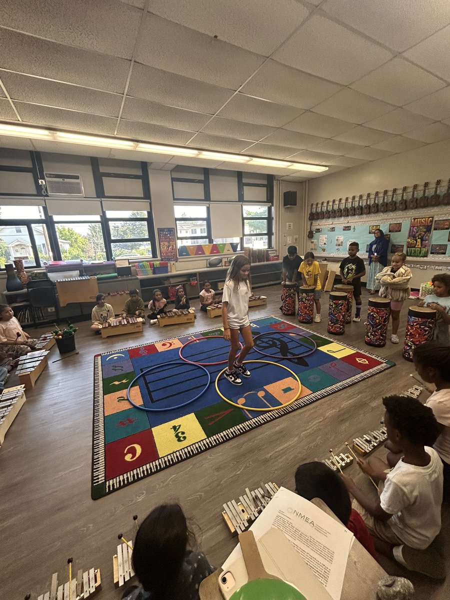 Student leadership with hula hoops is a great way to inspire improvisation and review mallet techniques! <a href="/WheelerAvenue/">Wheeler Avenue School</a> <a href="/VS13UFSD/">ValleyStream13UFSD</a>