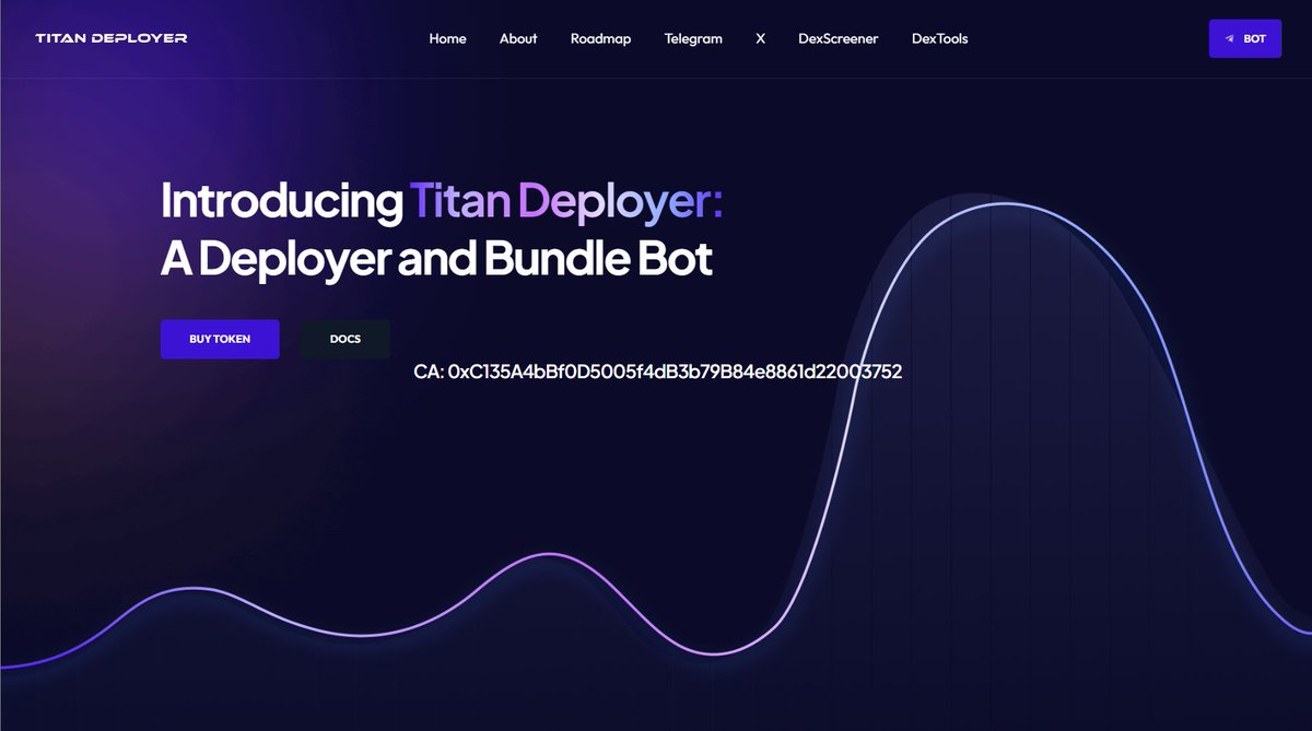 <a href="/1goonrich/">Quasar.Exe</a> More utilities like $TITAN 👀

Deploy your smart contracts effortlessly with titan bot 🔥🔥

Ca:
0xc135a4bbf0d5005f4db3b79b84e8861d22003752
