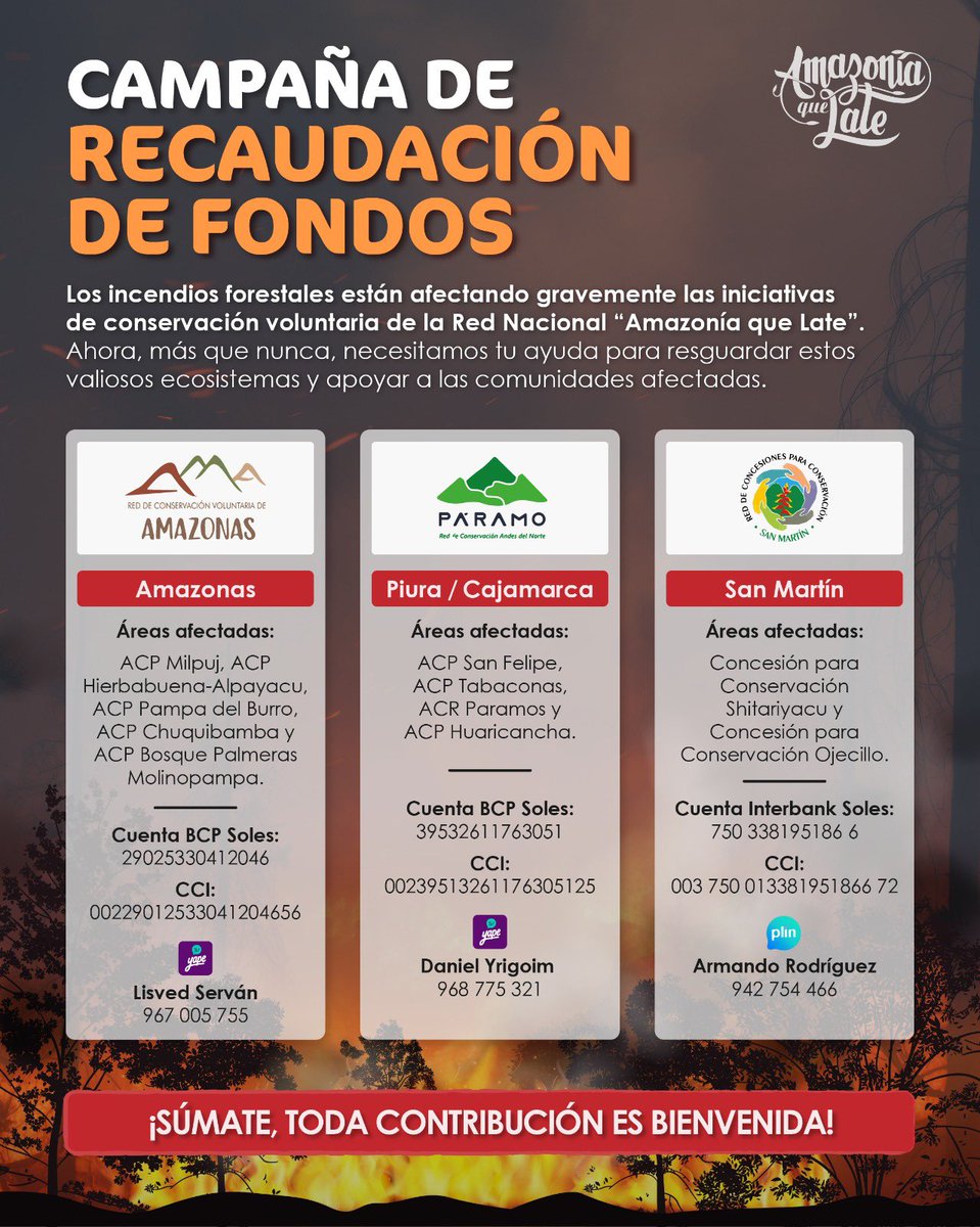 ‼️AYUDEMOS ‼️

En estos momentos son cientos de hectáreas en la Sierra y Amazonia del país que están siendo consumidos por incendios forestales. Se están perdiendo ecosistemas, medios de vida, estamos perdiendo mucho en estos momentos. Ayudemos donando y compartiendo 👇🏼