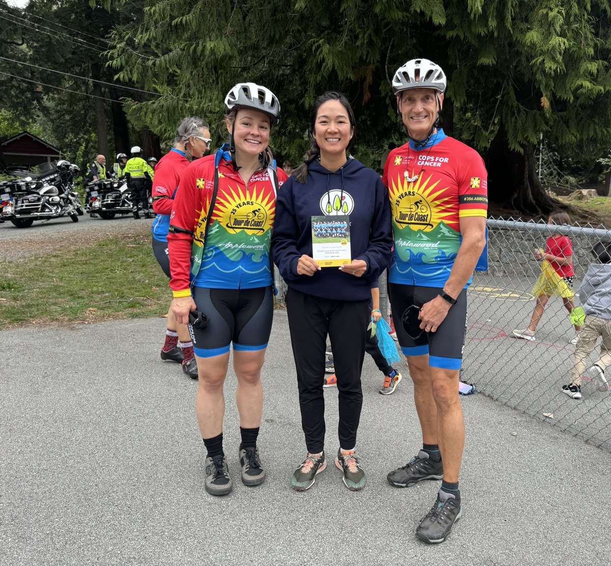 cypressparkwv's tweet image. Honoured to have a visit from @Cops4CancerCan #TourdeCoast riders and supporters today.  Good luck on your cycle of 800 km over 8 days along BC’s coast, fundraising for childhood cancer research. @WestVanSchools