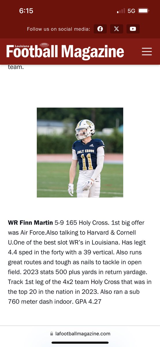 Finn Martin (@finnmartin25) on Twitter photo Thanks for the mention
<a href="/LAFootballMagTV/">Louisiana Football Magazine</a> <a href="/LeeBrecheen/">Lee Brecheen</a> <a href="/RecruitLouisian/">Recruit Louisiana™️</a> <a href="/PrepRedzoneLA/">Prep Redzone Louisiana</a> @On3Recruits <a href="/ExpoRecruits/">Expo Recruits</a> Thanks for the mention
<a href="/LAFootballMagTV/">Louisiana Football Magazine</a> <a href="/LeeBrecheen/">Lee Brecheen</a> <a href="/RecruitLouisian/">Recruit Louisiana™️</a> <a href="/PrepRedzoneLA/">Prep Redzone Louisiana</a> @On3Recruits <a href="/ExpoRecruits/">Expo Recruits</a>