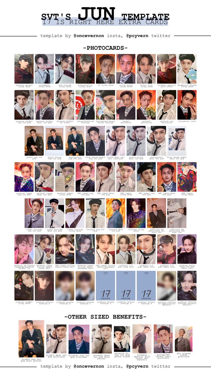 seventeen 17 is right here pob/lucky draw/fansign/extra cards