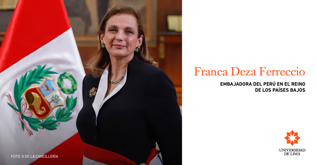 udelima's tweet photo. #ULInforma Felicitamos a Franca Deza Ferreccio, quien ha sido designada como la nueva embajadora del Perú en el Reino de los Países Bajos.
Graduada de la Carrera de Derecho por la @udelima, cuenta con más de 30 años de trayectoria en el servicio diplomático. Su experiencia y dedicación han sido claves para alcanzar este importante cargo.
¡Le deseamos éxito en esta nueva etapa de su carrera profesional!