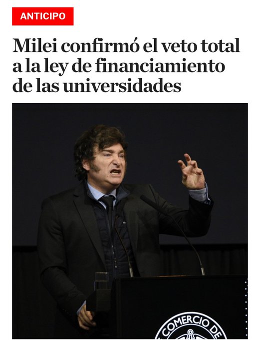 Este tipo dijo que la crisis la pagaría "la casta". Les sacó el 30% de sus ingresos a los jubilados y vetó la ley que les devolvía algo de eso. Les sacó impuestos a los ricos y les dio enormes ganancias a los bancos. 
Ahora vetará la ley en favor de la universidad pública
#Infame