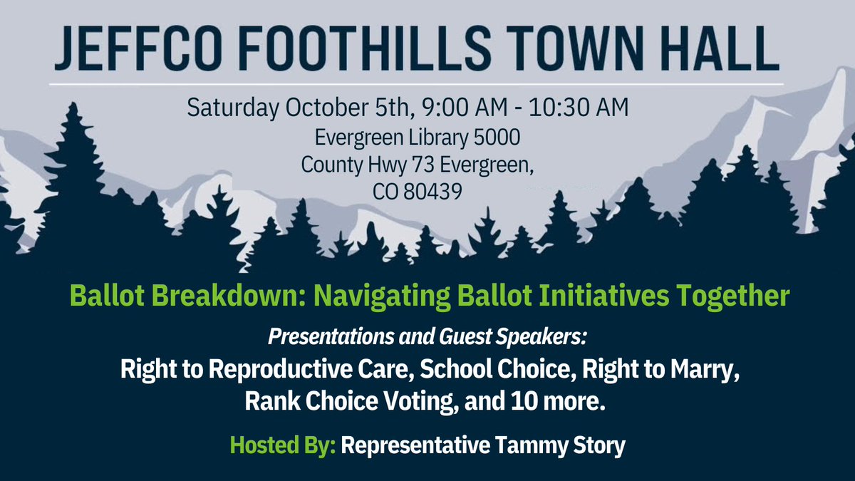 Join me to learn about 14 complex ballot issues that will be on the ballot in November: brought by citizens or referred by the legislature; some statutory and some Constitutional.  Be an informed voter! 
#storyforhd25