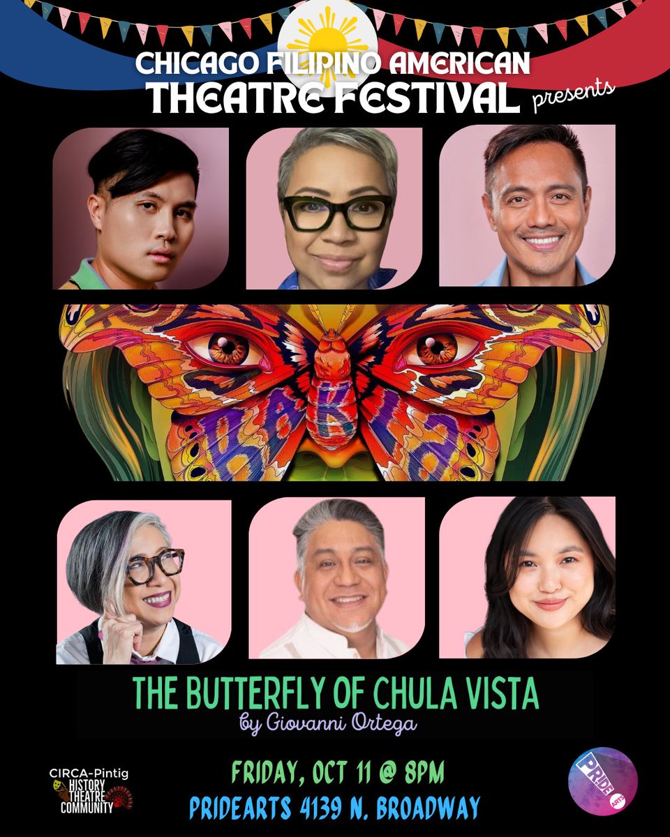 ✨️📣Presenting the cast of the THE BUTTERFLY Of CHULA VISTA📣✨️⁠

Brandon English, Joanah T. Worthington, Chippy Payos⁠
Lani T. Montreal, Noe Jara, and Mari Joy⁠
⁠
Join us as we celebrate this momentous occasion with @prideartschicago⁠  🎟️ tickets at the link in our bio