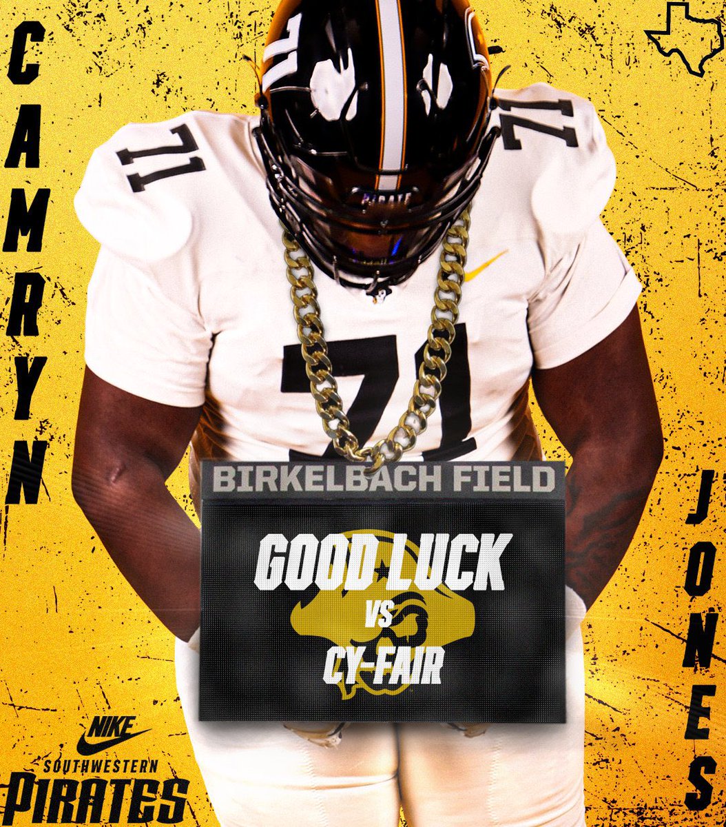 Thanks <a href="/50plusPirate/">Coach Chip Killian</a> <a href="/SUPiratesFB/">Southwestern FB</a>