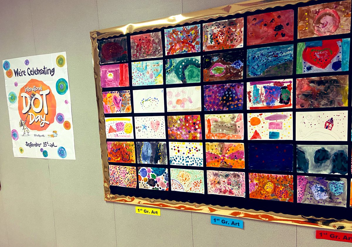 Celebrating Dot Day <a href="/RobertsonElem/">Vic Robertson Elementary</a>! <a href="/RoundRockISD/">Round Rock ISD</a> Great job, Ms Sheridan!