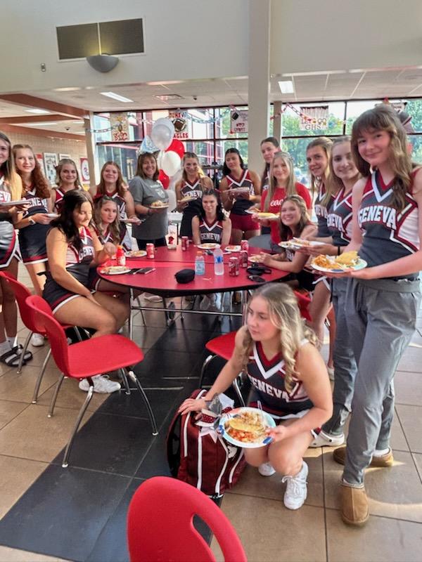 Great day to be a Geneva cheerleader! Two new class officers, three on homecoming court, senior night, and an amazing team dinner! Thank you Los Compadres!