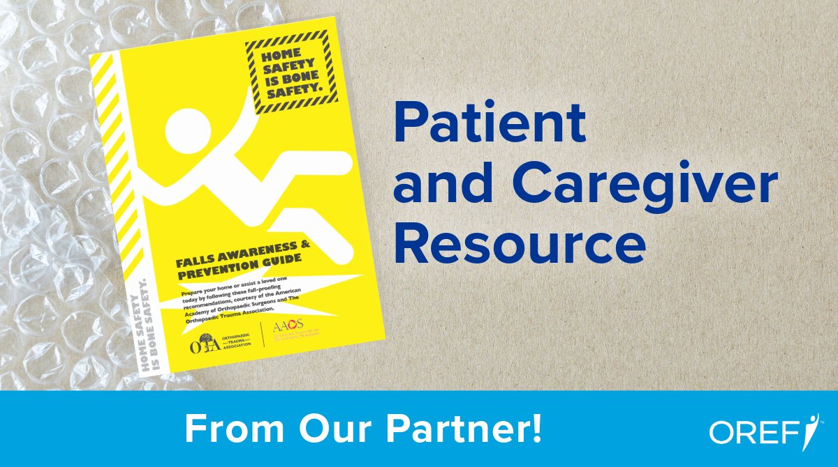 Falls are the leading cause of fatal and nonfatal injuries in people age 65 &amp; older according to <a href="/CDCgov/">CDC</a>. The "Falls Awareness &amp; Prevention Guide" by our partners <a href="/aaos1/">AAOS</a> and <a href="/otatrauma/">OTA</a> offer helpful tips such as recognize the risk factors and more. Visit: bit.ly/3XC9FAW