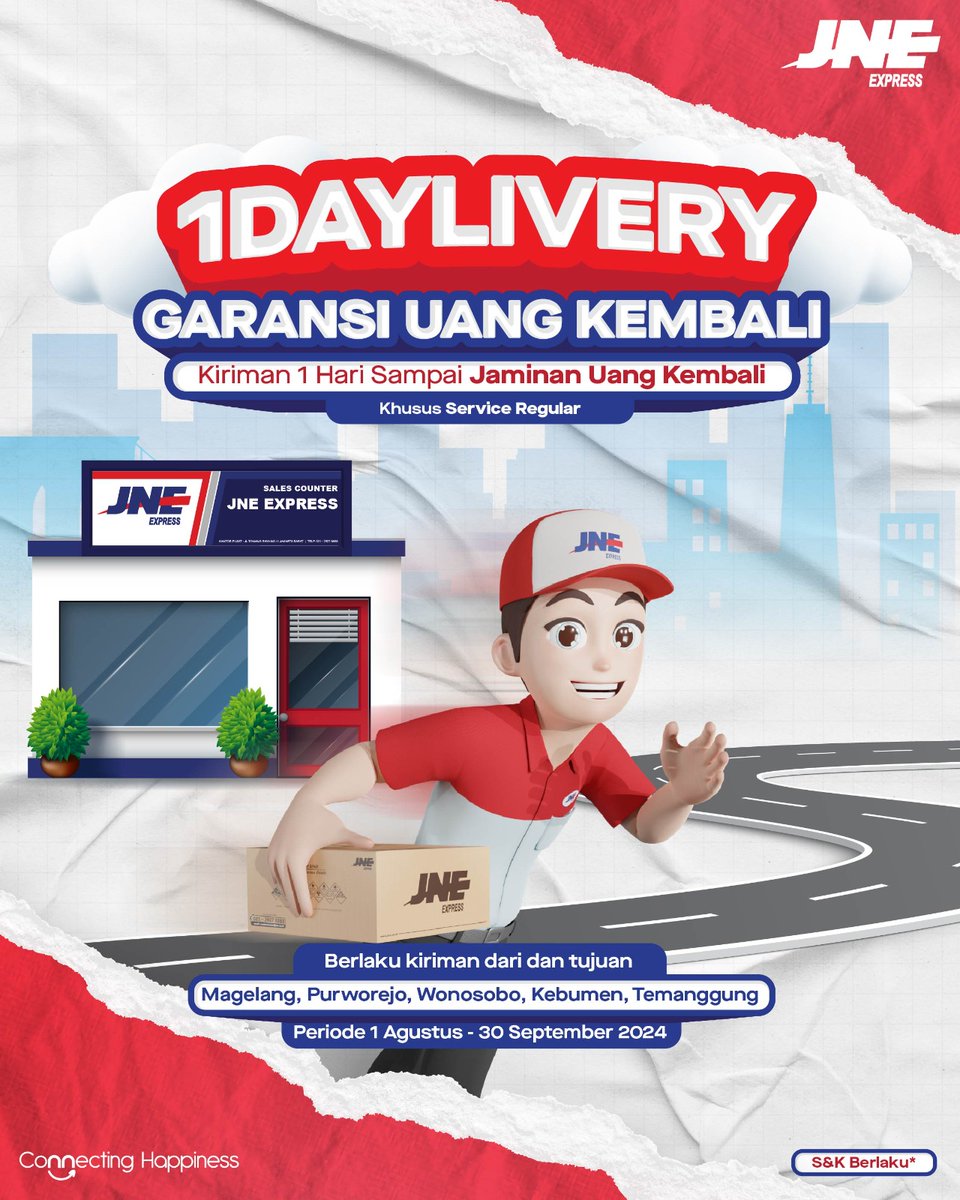 jnemgl's tweet photo. Halo #temanJNE, promo JNE datang lagi, periode promo masih sampai 30 September 2024 yaaa.
#jne #jnemagelang #magelang #connectinghappiness https://t.co/R2Z3uG5aUO