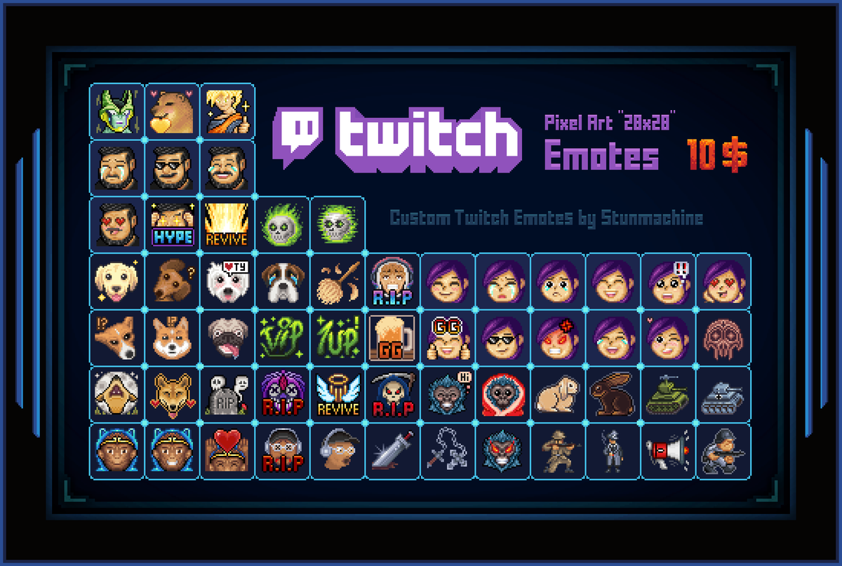 stunmachine's tweet photo. 🎨✨ Pixel Art Maestro: Crafting Pixel Perfection for Your Digital Realm! 🌟 Specializing in 2D pixel art for emotes, badges, and more. Let's add a touch of magic to your streams! 🎮✨ #PixelArt #Twitch #GraphicDesign https://t.co/V124LgG3wF