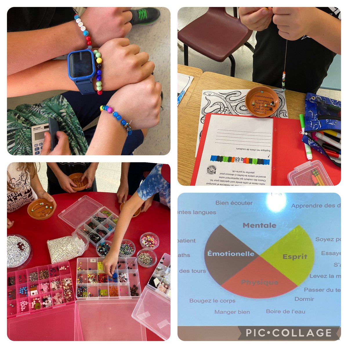 As a class we have been looking at and discussing the Medicine Wheel and have made a class agreement on the things we are going to do this year to stay balanced. Today we made bracelets to represent our commitment to these promises and the things that are important to us 💚💛