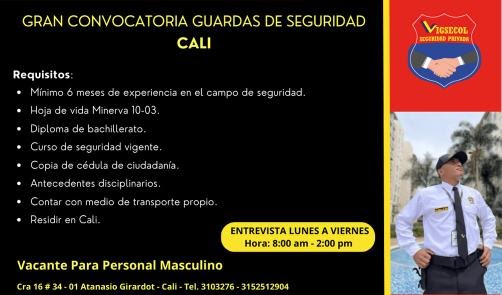 empleocali's tweet photo. ✳️ Empleo como Gaurda de Seguridad en Cali ➡️ Cali Hoy⚠️ ATENCIÓN ⚠️ 2024 - #SiHayEmpleo https://t.co/XyaVuzwVtz https://t.co/Z0uXcGpkgm