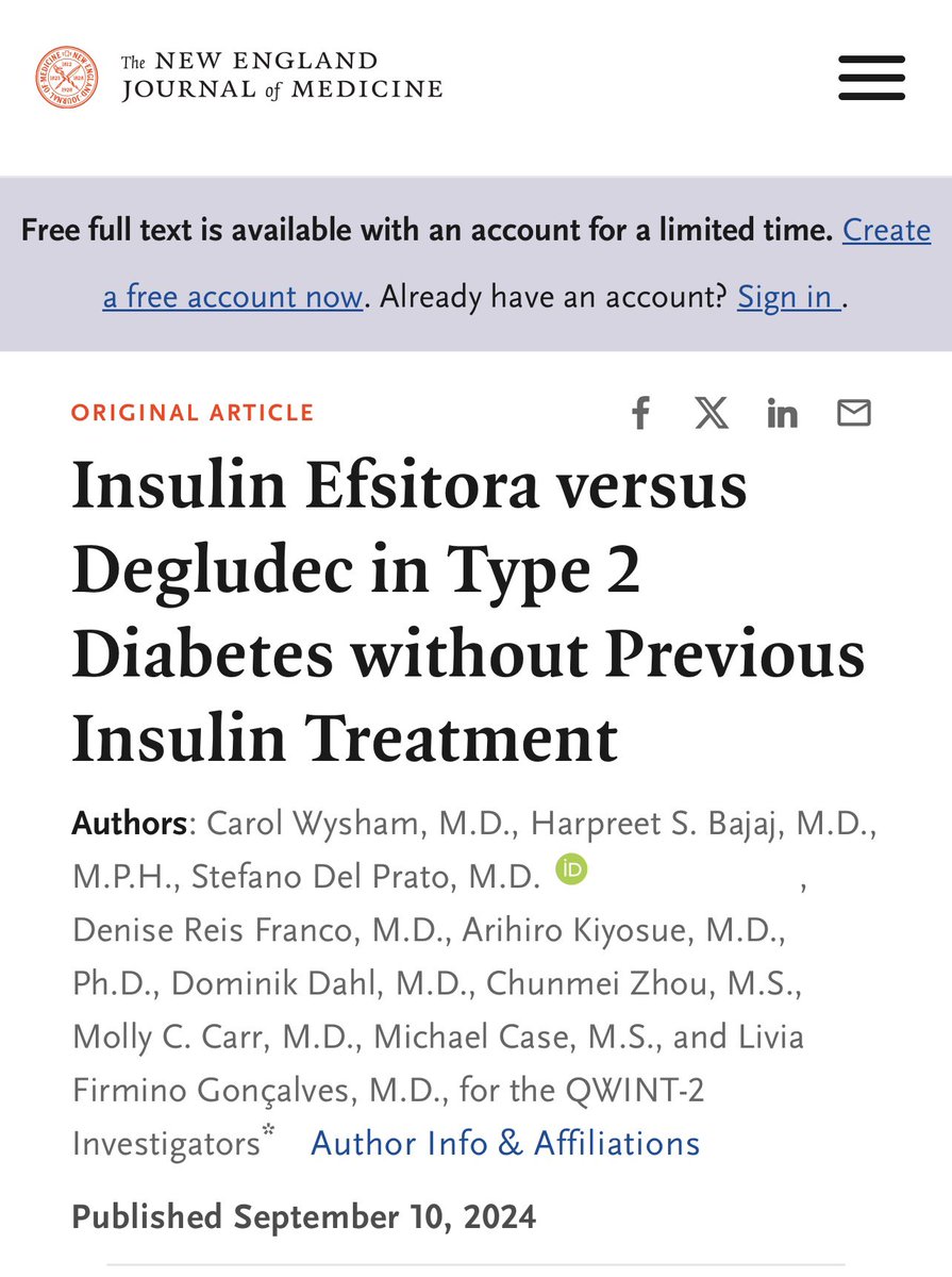 Dr_Khalghamdi's tweet image. ⬅️ تم في مؤتمر الجمعية الأوروبية لدراسة داء السكري المنعقد في مدريد نشر نتائج المرحلة الثالثة من دراسة  QWINT-2 تم مقارنة بين عقار أنسولين قاعدي يؤخذ مرة واحدة في الأسبوع #efsitora وبين أنسولين قاعدي يؤخذ مرة كل يوم #degludec 

⬅️ للبالغين المصابين بداء السكري من النوع الثاني