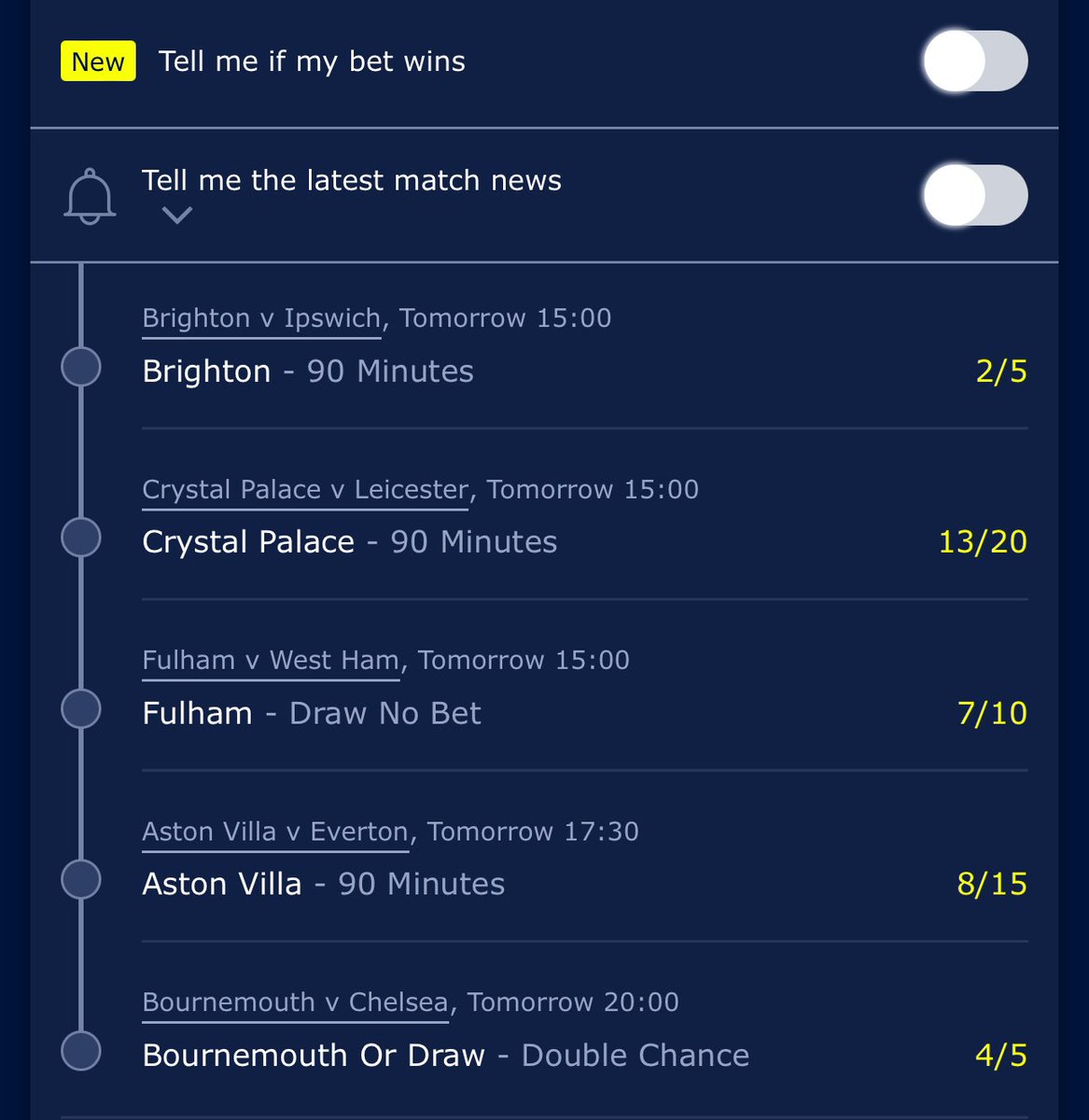_Bookie_Crusher's tweet photo. Still licking my wounds after Lille f#~^ed us last night. But are a couple #FunOne bets for tomorrow, I’ll have more proper bets tomorrow.
11/10 single game bet and a 10/1 5- fold. Both have interesting bets in them.
🍻💶⚽️ https://t.co/ePw0dV5qXy