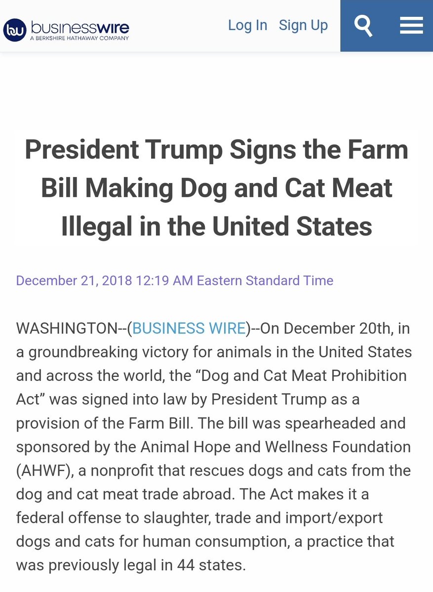 RedpillDrifter's tweet image. It's interesting that in 2018, Trump signed a bill into law, making it illegal to eat dogs and cats. It was called the Farm Bill.