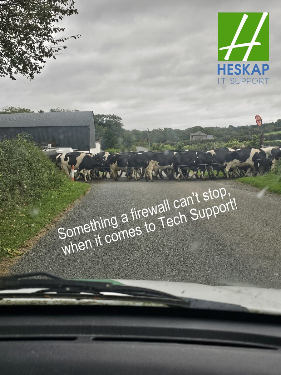 HeskapS's tweet image. Even a firewall couldn't prevent this (Jason, going on site)
Yes, we couldn't prevent this happening 🤣
heskap.com
#techsupportproblems #supportlocal #waterford #laptops #FunFridays #weekendvibes😎