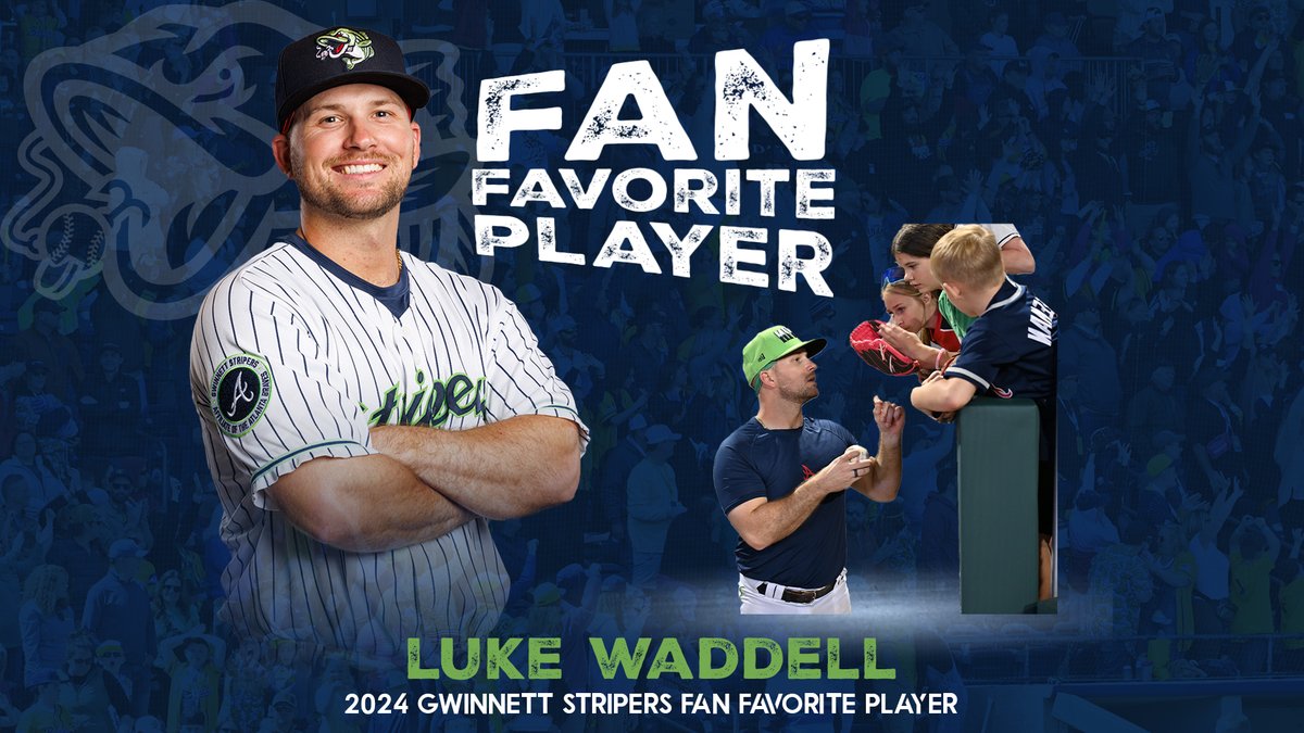 Please join us in congratulating Luke Waddell on being named as your 2024 Gwinnett Stripers Fan Favorite Player!