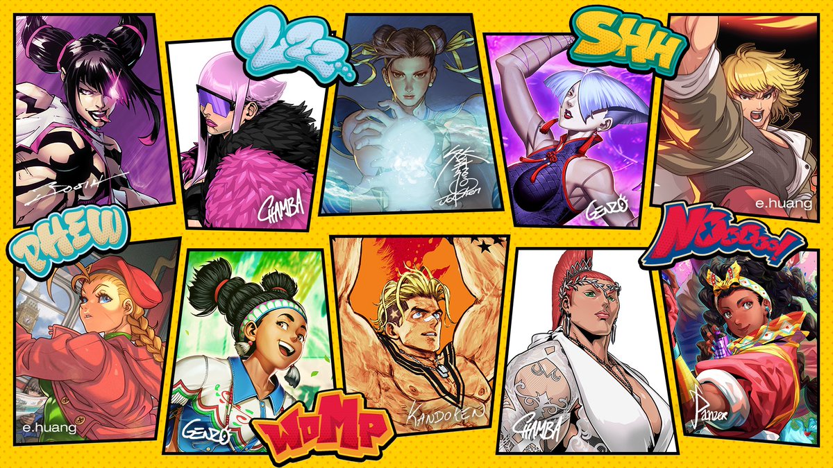 Read your opponent with these New Challenger Screen illustrations from Udon Comics coming with the Terry Update on September 24!

Along with these illustrations are comic-book style stickers and effects for all your Photo Mode needs - all for free!