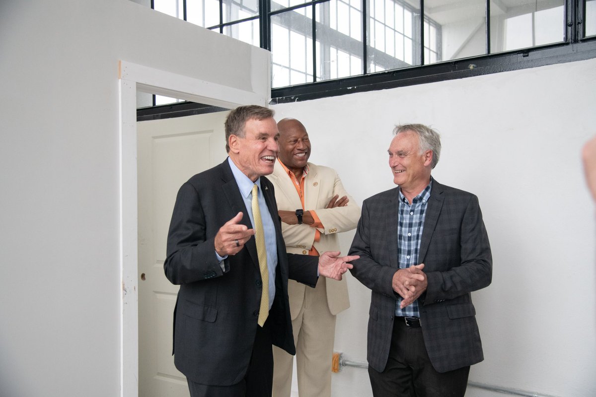 MarkWarner's tweet photo. Thrilled to be in the Comeback City to tour the very exciting Dan River Falls development!  

Folks in Danville are doing incredible work meeting an urgent need and investing in new housing. On the federal level, I’m fighting to make that easier for communities across Virginia. https://t.co/qxTrsQNaZ6