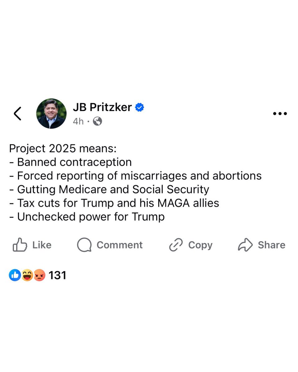 IlliniJen's tweet photo. Project 2025 only exists in the minds of those suffering from TDS, @GovPritzker.
Youโre as obsessed with Trump as you are abortion.
#Illinois #TrumpVance2024 https://t.co/OQbfATuEpl
