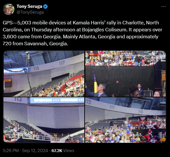 pegchandler's tweet photo. @LadyRedWave They lie about the popularity of #kamala's rallies. She and her backers lie about everything? Seems like it. Just as did #fraudObama what did he tell the truth about? I forgot. @realDonaldTrump https://t.co/YqlChkm0zf