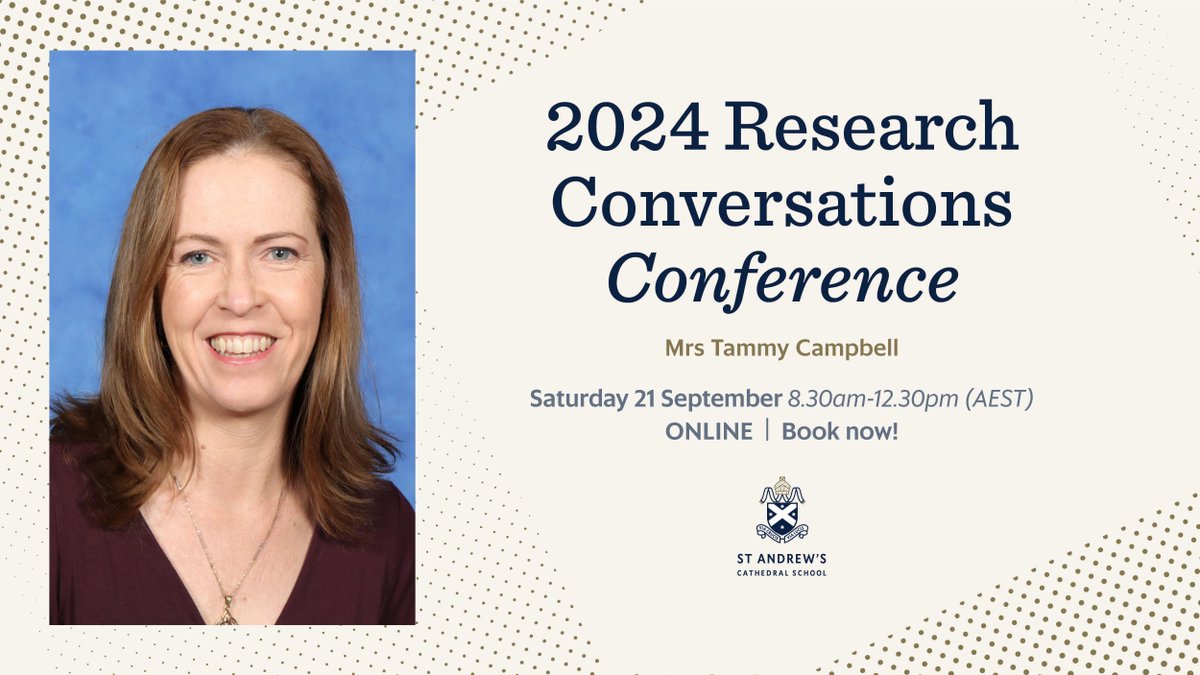 Catch Mrs. Tammy Campbell at the 2024 Research Conversations Conference on Sept 21, 8:30 am - 12:30 pm! Her talk, "We Chew Them Up and Spit Them Out," covers building resilience in Early Career Teachers to combat burnout.

Register: buff.ly/44OeoBG #ResCon24