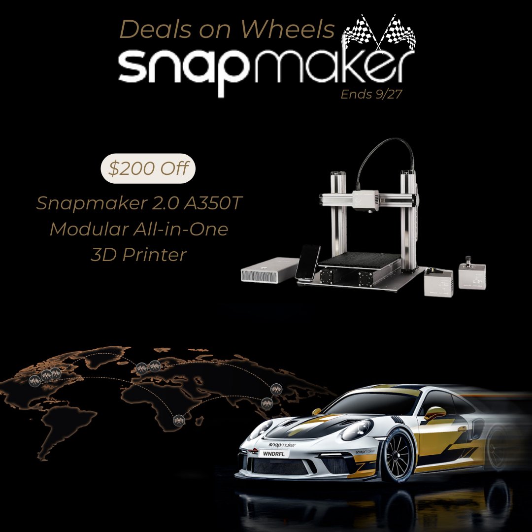 MatterHackers's tweet image. #MatterHackers offers #Snapmaker products on #sale, including the Snapmaker #2.0 #allinone #machines and #accessories. #Discounts include the #Artisan #3in1 #3DPrinter for $2,599 (was $2,999) and more.

matterhackers.com/r/4CCqbs

#DealsonWheels