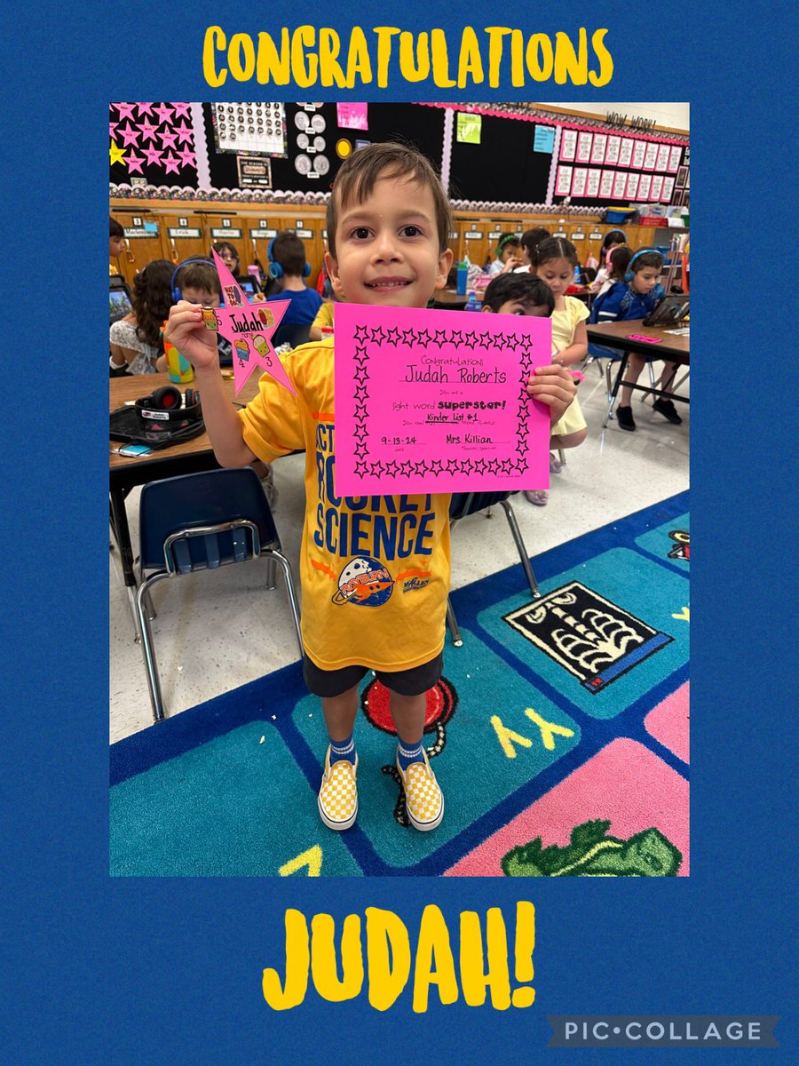 Mrs. Killian’s Kinder Class (@killianmrs) on Twitter photo This Kinder kiddo just read the first 50 Kindergarten sight words! Way to go little reader! 🎉🎉 <a href="/Rockets120/">Rayburn Elementary</a> <a href="/McAllenISD/">McAllen ISD</a> #RocketPride <a href="/RD_ROBERTS/">Richard D. Roberts</a> <a href="/ChristaBRR/">christab</a> This Kinder kiddo just read the first 50 Kindergarten sight words! Way to go little reader! 🎉🎉 <a href="/Rockets120/">Rayburn Elementary</a> <a href="/McAllenISD/">McAllen ISD</a> #RocketPride <a href="/RD_ROBERTS/">Richard D. Roberts</a> <a href="/ChristaBRR/">christab</a>