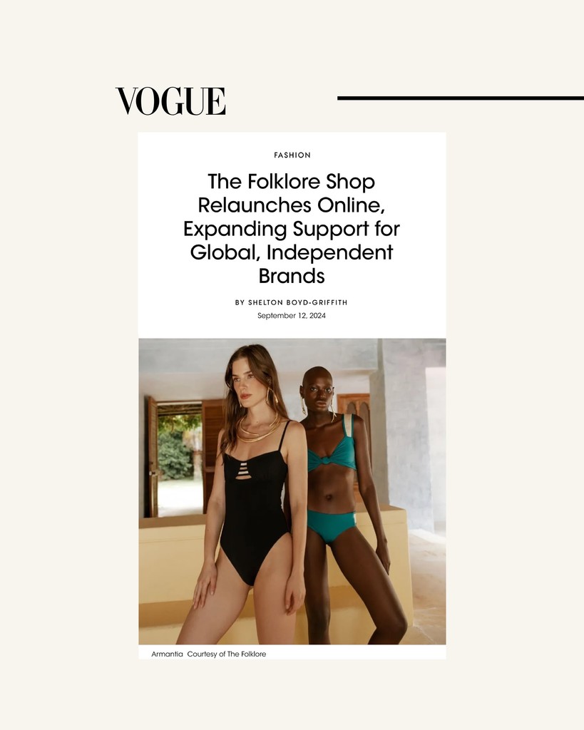 Thank you to <a href="/voguemagazine/">Vogue Magazine</a> for exclusively announcing the launch of The Folklore Shop. Get started on your journey to shop with purpose today by visiting shop.thefolklore.com.

#VogueApproved #ShopTheFolklore