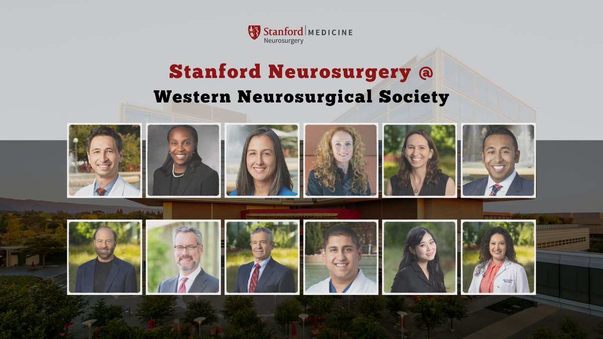 Stanford Neurosurgery had a strong presence at the <a href="/WestNsurg/">WestNsurg</a> 70th Annual Meeting. Congrats to these faculty &amp; trainees on their involvement, awards, &amp; continued contribution to WNS. <a href="/lilykim_md/">Lily Kim, MD</a> <a href="/SantaCruzNeuro/">Ciara Harraher</a> <a href="/HaydenGephartMD/">Melanie Hayden Gephart</a> <a href="/AnandMed/">Anand Veeravagu, MD</a> <a href="/JohnRatliffMD/">John Ratliff</a> <a href="/ArjunPendharkar/">Arjun Pendharkar MD</a> <a href="/lshuer/">Lawrence Shuer</a>