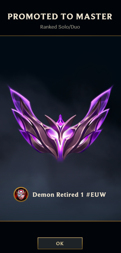 LolDemon1's tweet photo. Yastaría, en 48h de D4 a Master XD
Account ready pal end de season https://t.co/ptJUJqUyTu